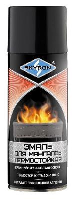 Аэрозольная эмаль термостойкая для мангалов 520 мл. Черная SKYRON