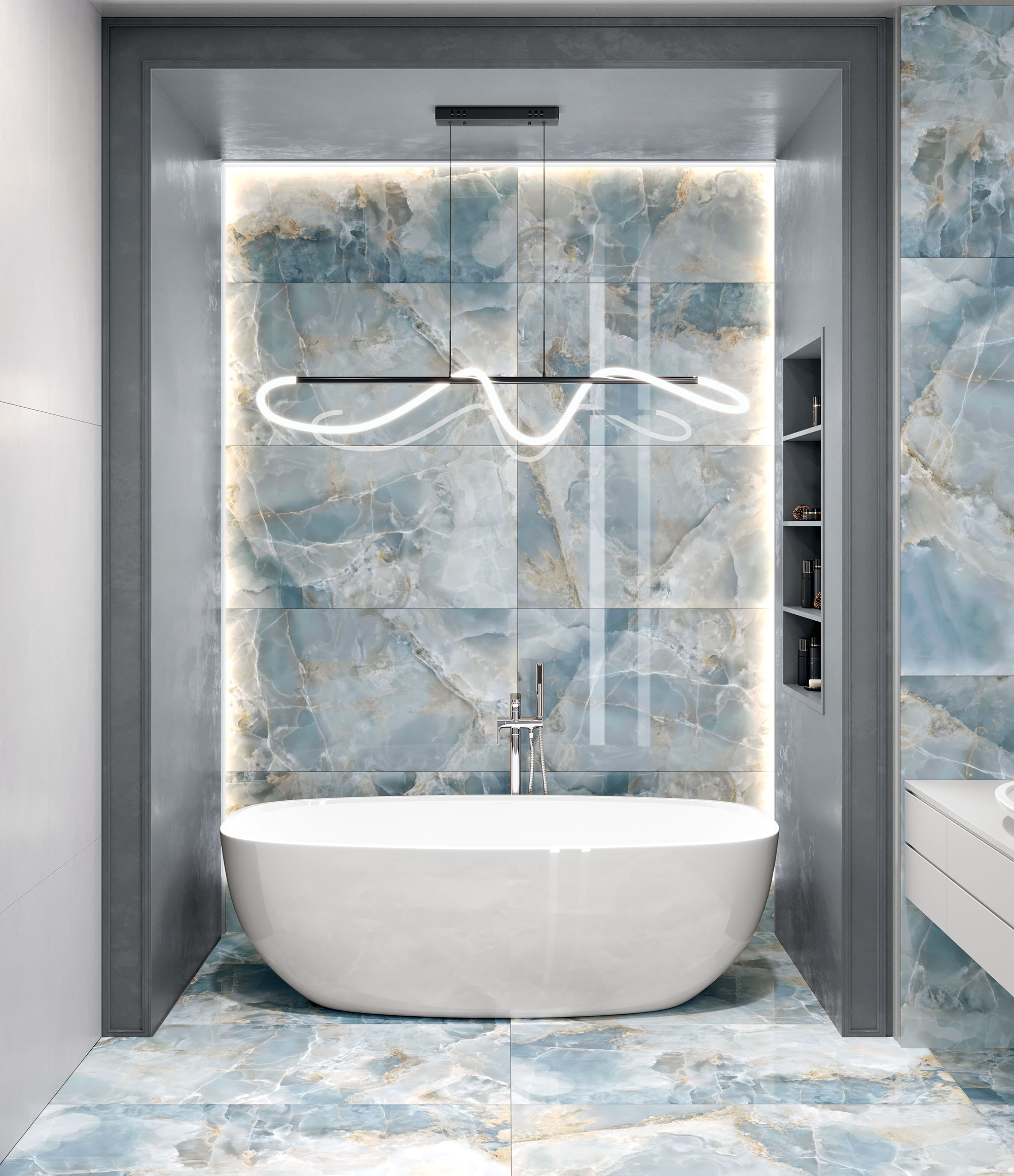 Керамогранит GLOBAL TILE Favorito 600*1200*8,5 синий (1,44м2/2шт/46,08м2)