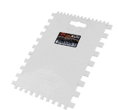 Шпатель зубчатый 180 x 135 мм, зуб 4, 6, 8, 10 мм, пластик DECOR