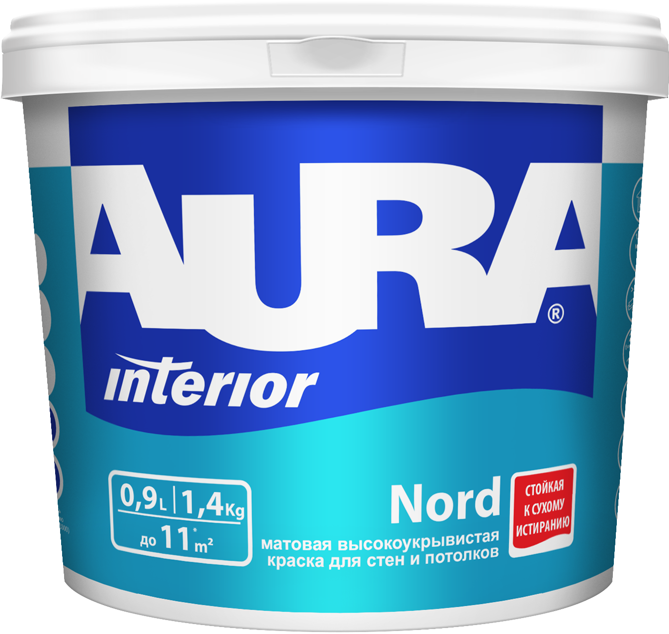 Краска для стен и потолков интерьерная AURA NORD 0,9л