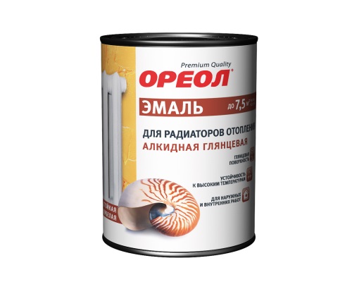 Эмаль алкидная для радиаторов отопления глянцевая 0,5кг «ОРЕОЛ»