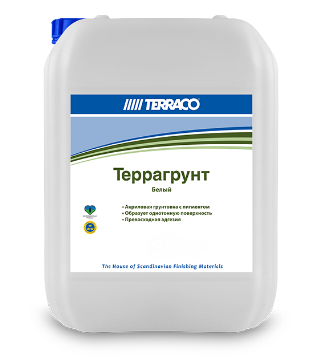 Грунтовка для внутренних работ Террагрунт проникающая белая 5 кг TERRACO