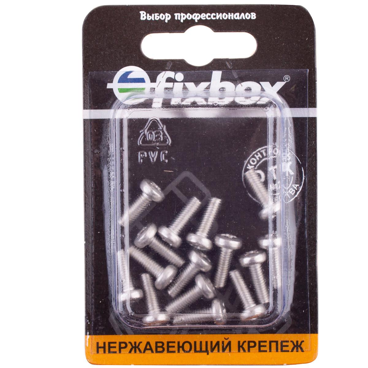 Винт DIN 7985 с полукруглой головкой нерж. М4x12 15 шт FIXBOX
