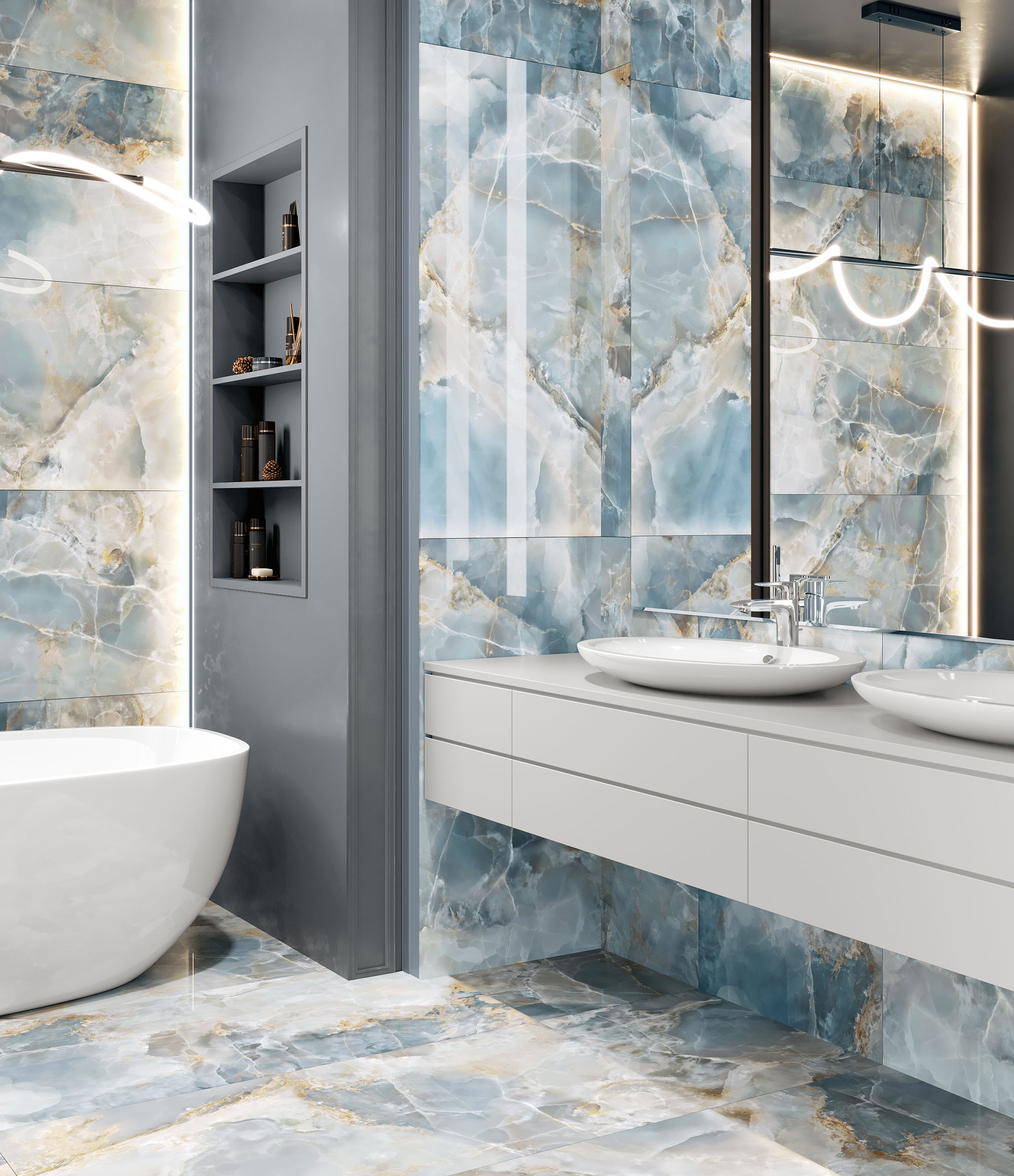 Керамогранит GLOBAL TILE Favorito 600*1200*8,5 синий (1,44м2/2шт/46,08м2)