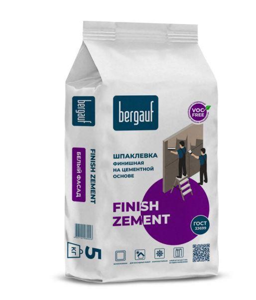 Шпатлевка цементная Finish Zement 0,3-7мм, 5кг Bergauf (66)