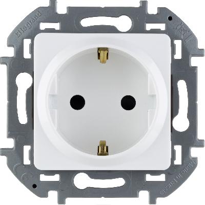 Розетка 1гн БЕЛЫЙ встр/у с/з 16А IP20 со шторками INSPIRIA Legrand механизм