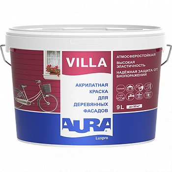 Краска для деревянных фасадов Luxpro Villa TR 9л AURA