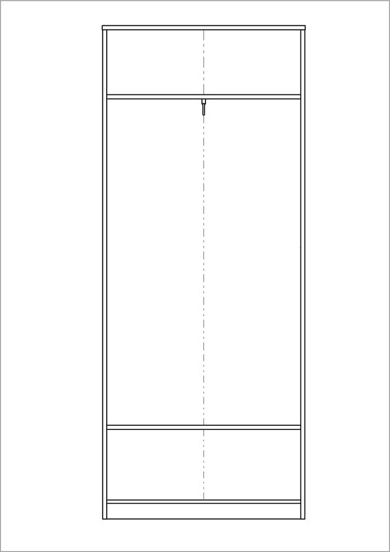Шкаф Сириус 782*412*1900 2 двери и 1 ящик белый