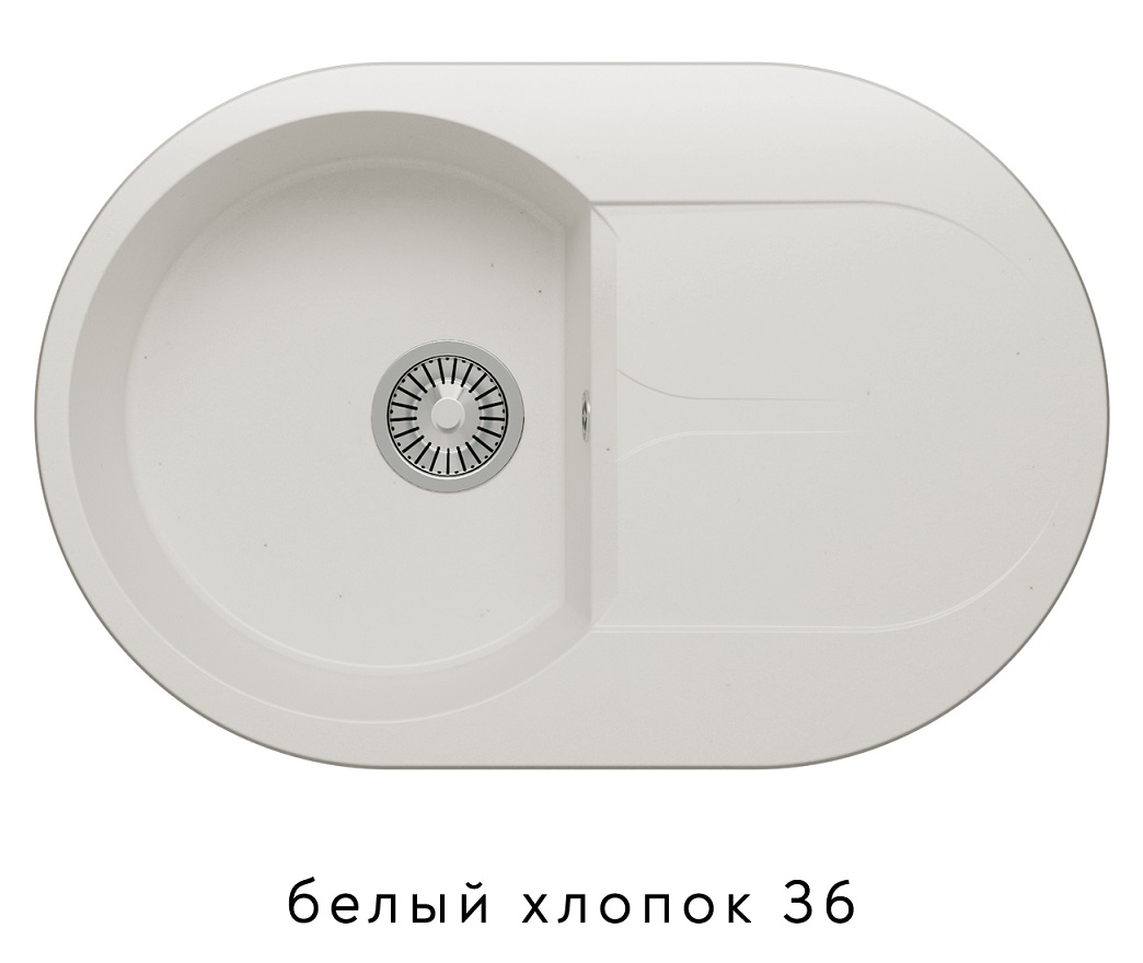 Мойка каменная Polygran Atol-760 белый хлопок