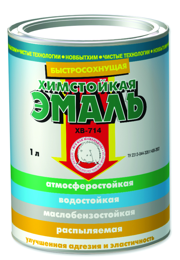 Эмаль химстойкая белая ХВ-714 1л Новбытхим