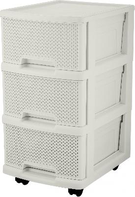 Комод Keeplex Ajur 3 ящика колеса пластик белое облако KL379322048