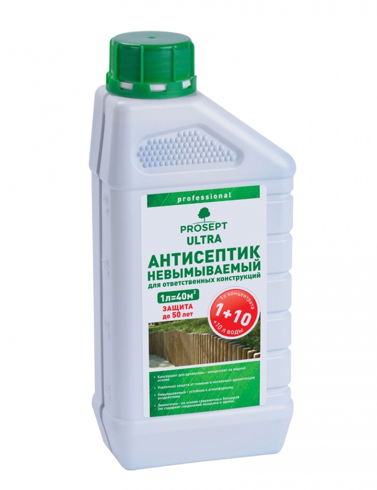 Антисептик  ULTRA  невымываемый для ответственных конструкций 1:10, 1л PROSEPT