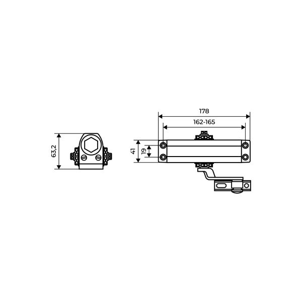 Доводчик COMFORT ДД 165/3-4 A-W (до 100 кг) белый Аллюр