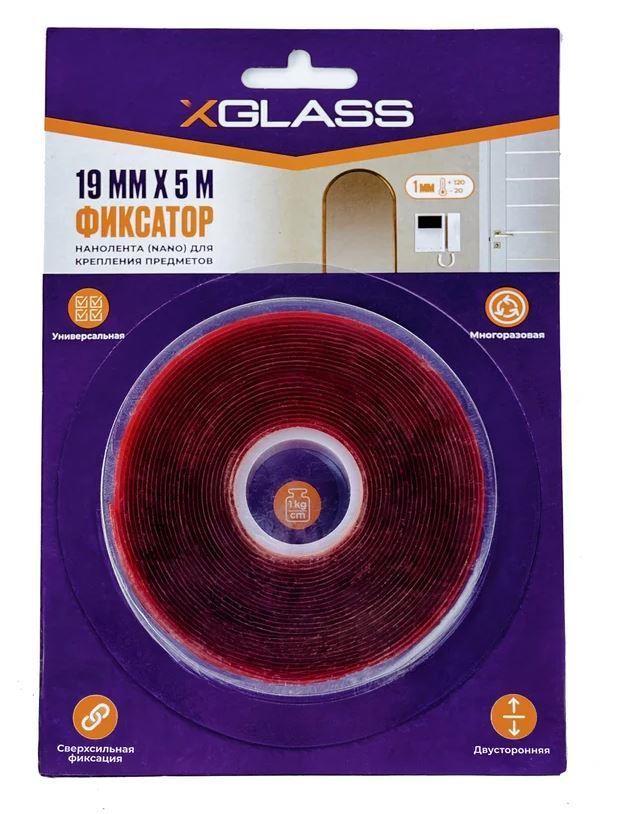 Лента клейкая двусторонняя НАНО 19мм*5м*1мм, прозрачная, XGLASS 
