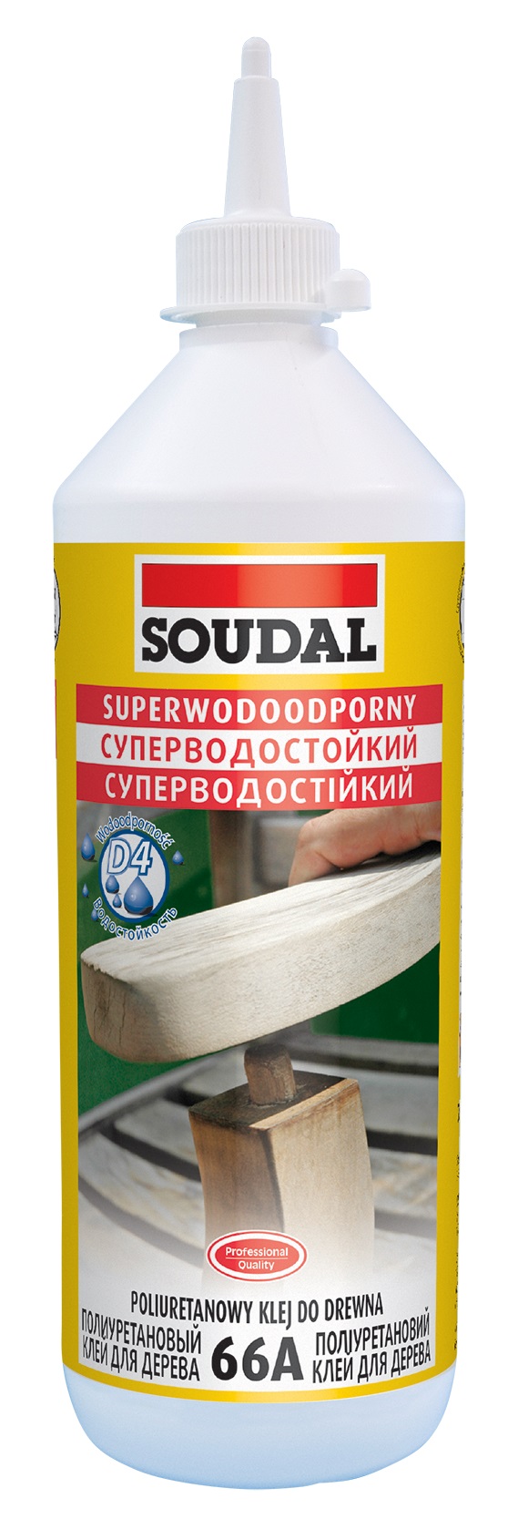 Клей для дерева суперводостойкий полиуретановый 66А 250 мл SOUDAL