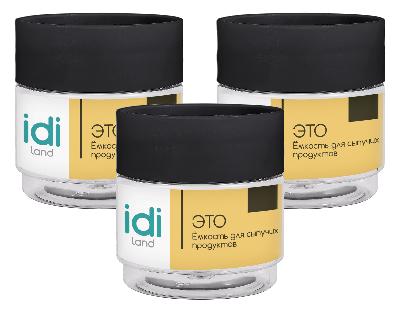 Комплект емкостей для сыпучих продуктов Idiland Asti 0.5*3шт