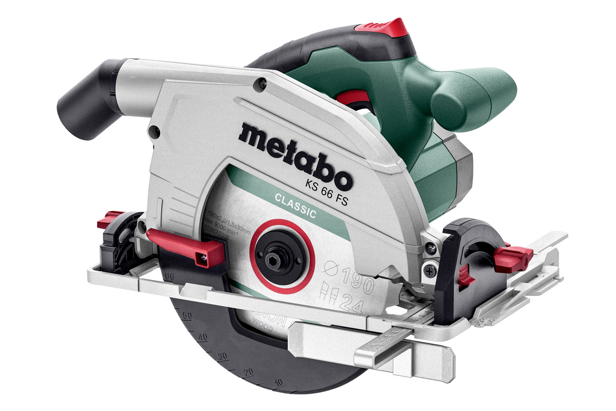 Пила Дисковая METABO KS 66 FS, 1 500 Вт, 3 800 Об/мин, Диск 190мм, Пропил макс. 66 мм., 4,9  кг, 601066000